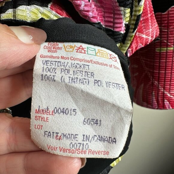 JOSEPH RIBKOFF Jacket Womens Size L Colorful Floral Full Zip Tropical Resortwear - Picture 10 of 14